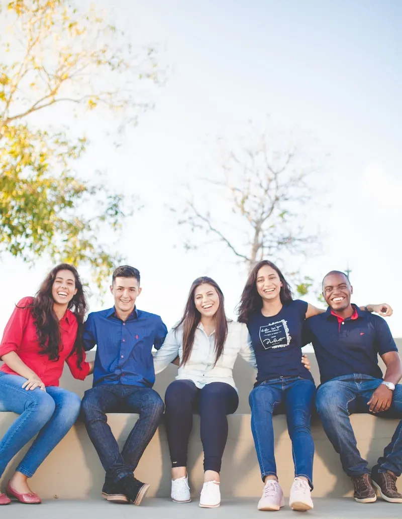 Students collaborating on campus